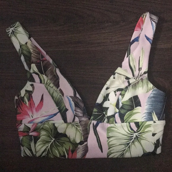 top shop pink tropical crop top - Picture 2 of 3